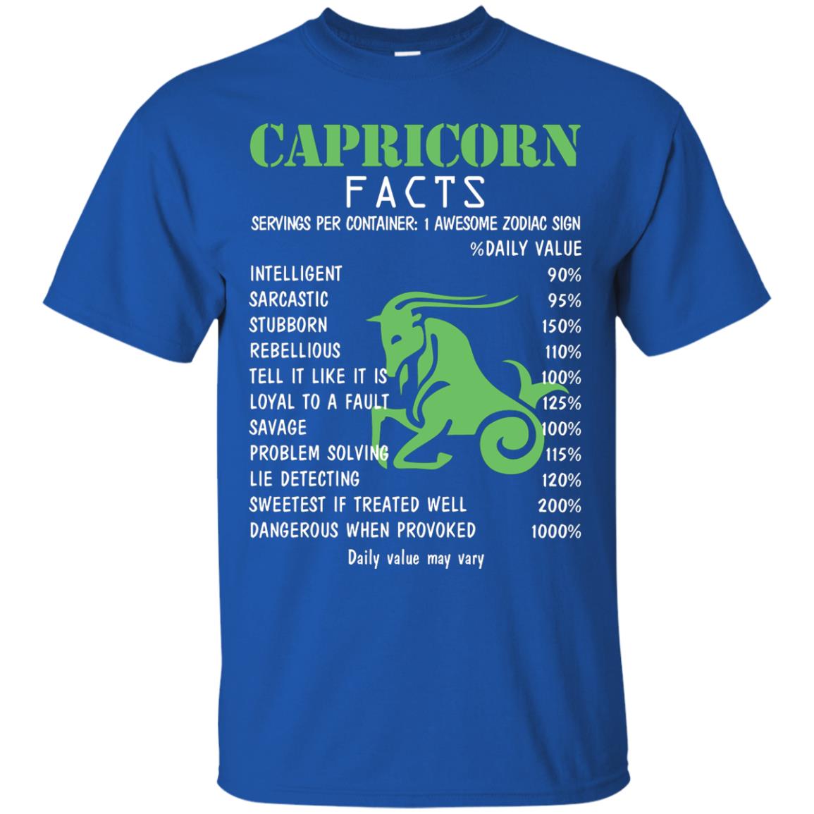 Capricorn Facts 1 Awesome Zodiac Sign Gift Shirt For Capricorn Horoscope Royal