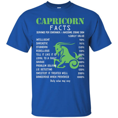 Capricorn Facts 1 Awesome Zodiac Sign Gift Shirt For Capricorn Horoscope Royal