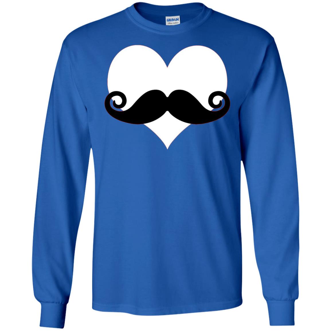 Mustache Heart Valentines Day T-shirt Royal