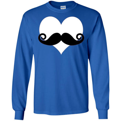 Mustache Heart Valentines Day T-shirt Royal