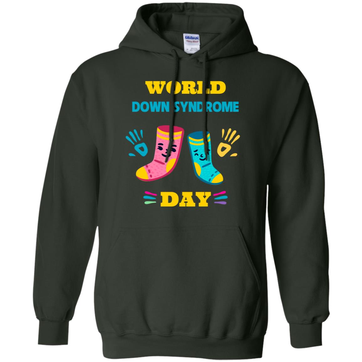 World Down Syndrome Day Hands And Stocks Shirt Forest Green