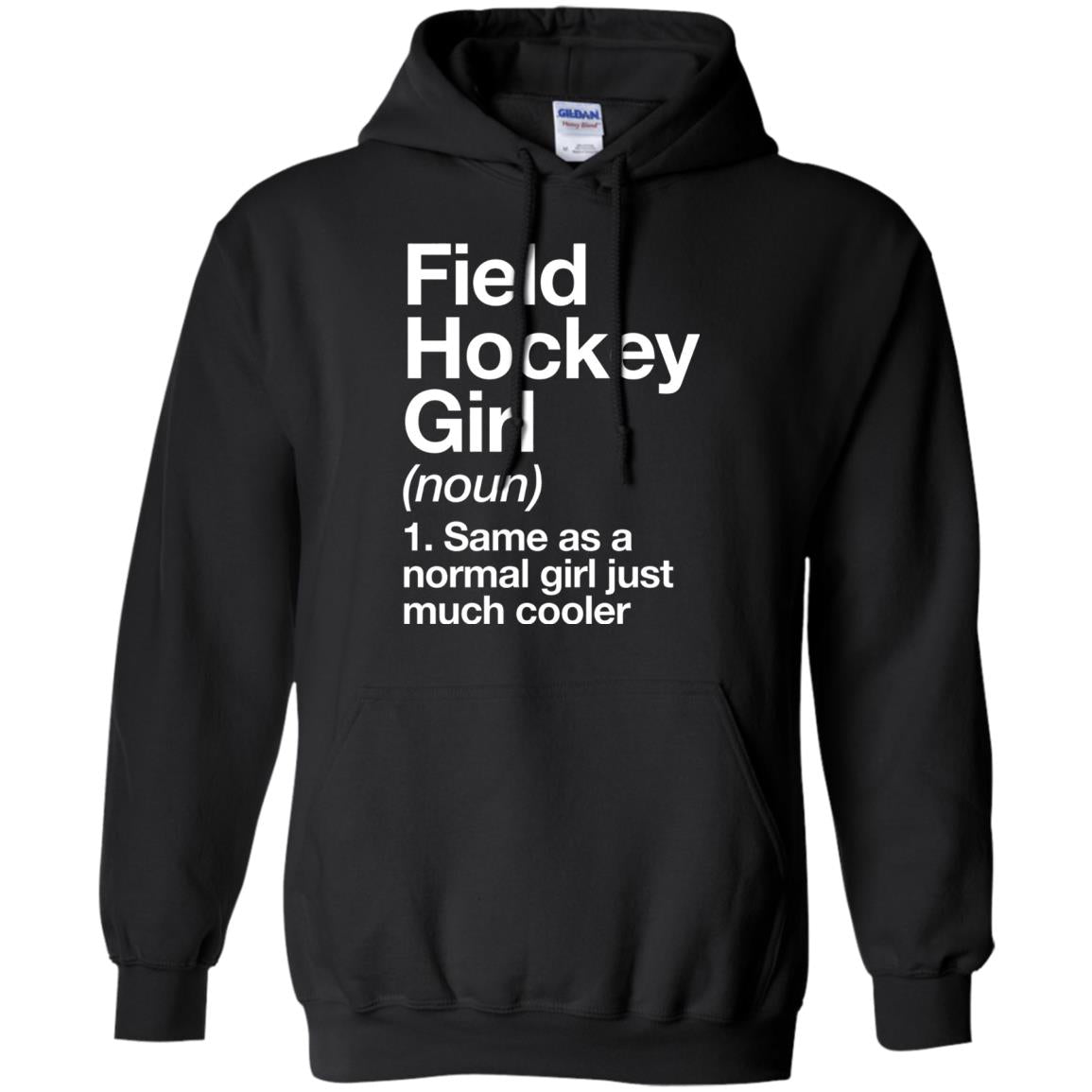 Field Hockey Girl Definition Hockey Lover T-shirt Black