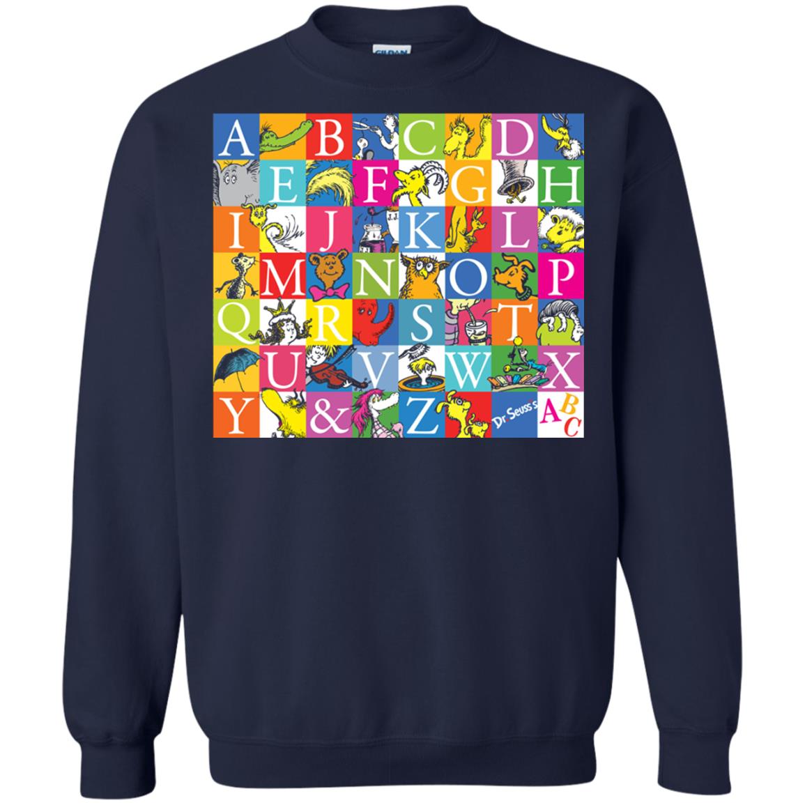 Dr. Seuss A To Z Gift Shirt For Funny Man Navy