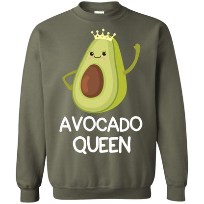 Avocado Queen Vegetarian Shirt For Girls Military Green