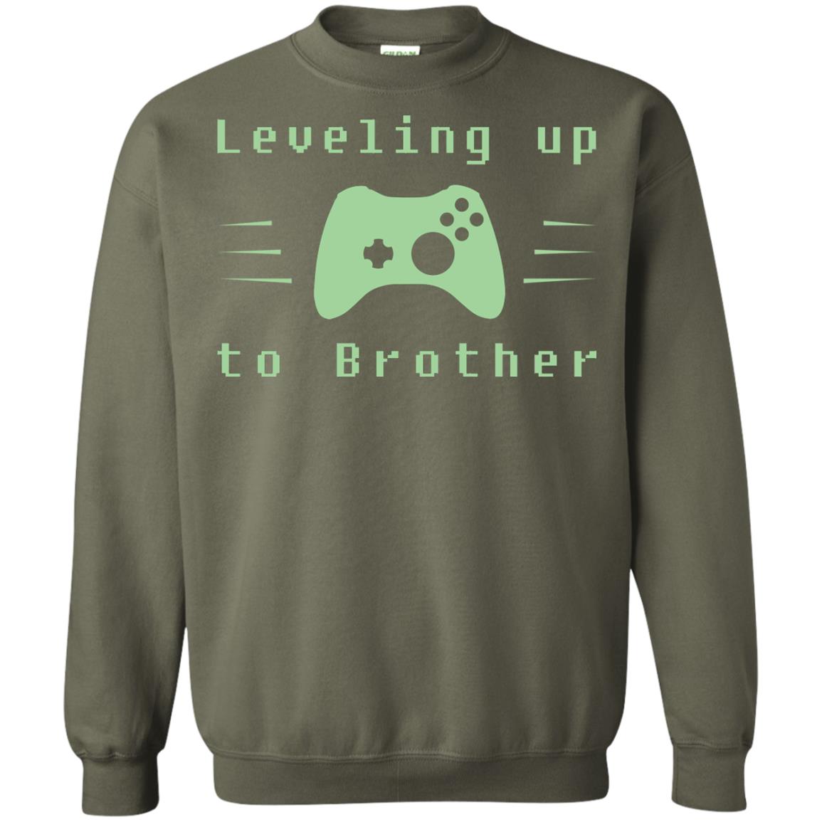 Rata-leveling Up To Brother Gaming Family Shirt Military Green