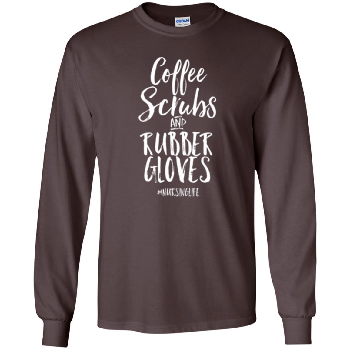 Nurse T-shirt Coffee Scrubs And Rubber Gloves Dark Chocolate