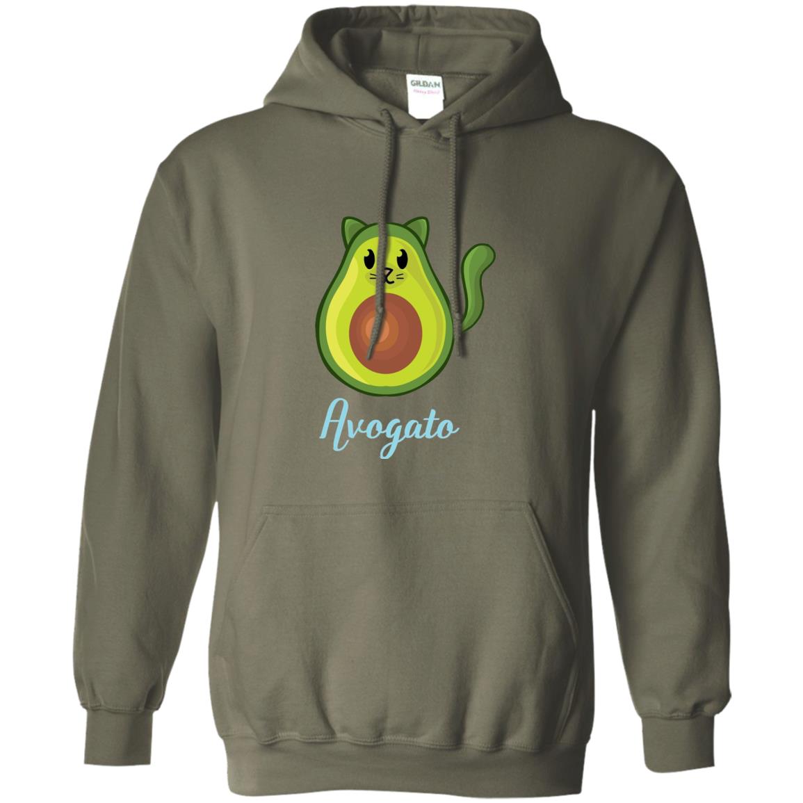 Avogato Avocado Cat Funny Avocato T-shirt Military Green