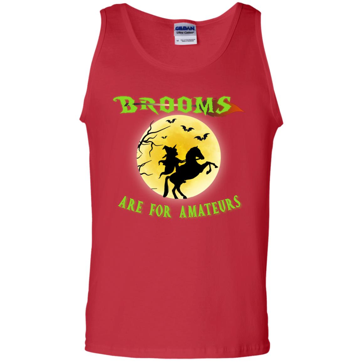 Brooms Are For Amateurs Witches Ride A Horse Funny Halloween Shirt Red