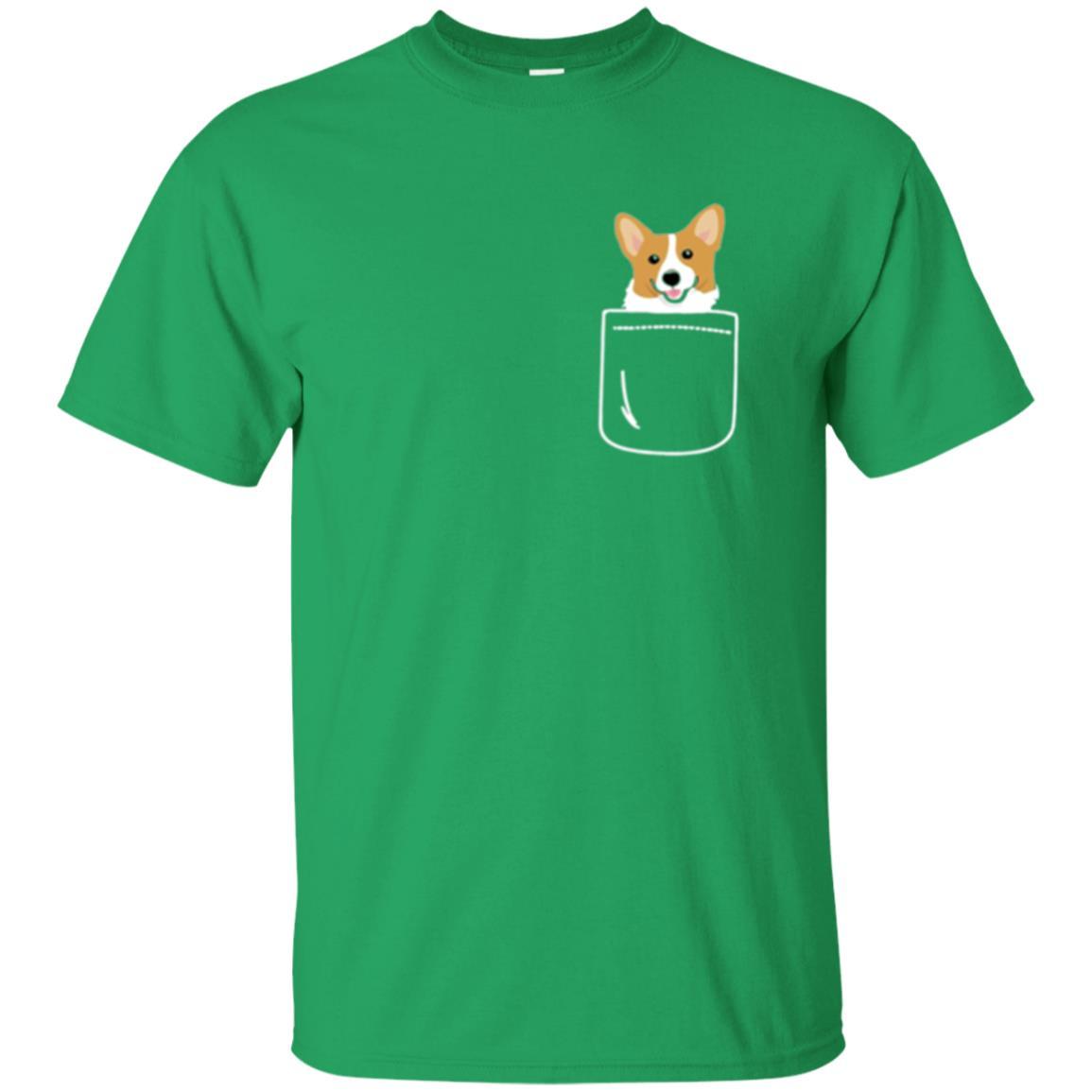 Puppy Dog Lover T-shirt Corgi In Your Front Pocket Irish Green