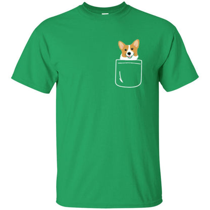 Puppy Dog Lover T-shirt Corgi In Your Front Pocket Irish Green