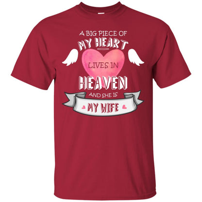 A Big Piece Of My Heart Lives In Heaven And She Is My Wife Shirt Cardinal