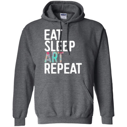 Artist T-shirt Eat Sleep Art Repeat Dark Heather