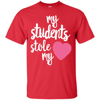 Valentine_s Day T-shirt My Students Stole My Heart Red
