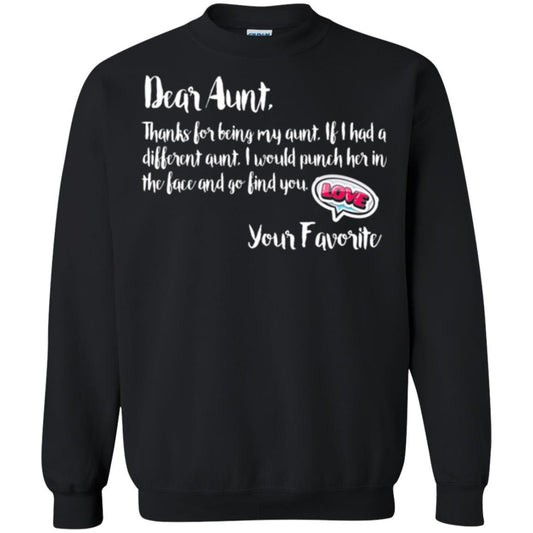 Family T-shirt Dear Aunt Thanks For Being My Aunt Black