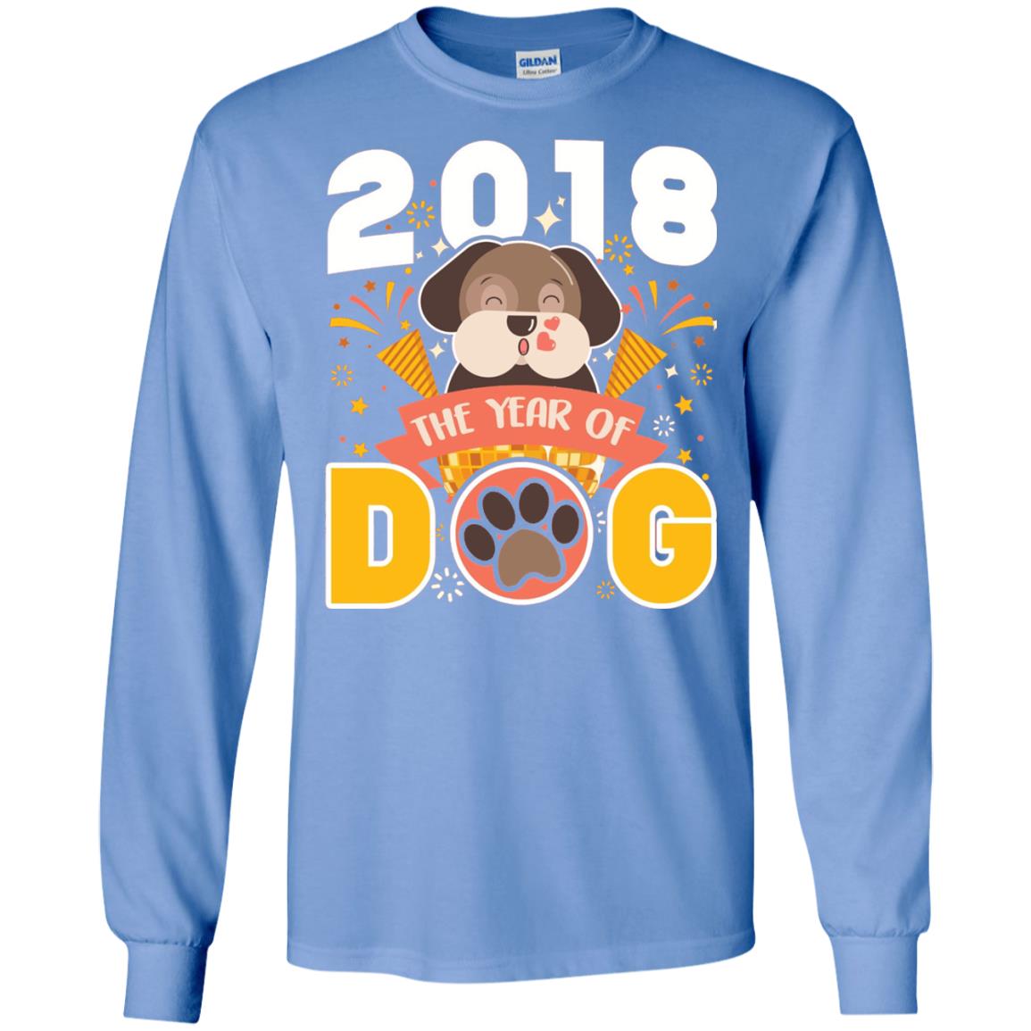 Funny Chinese New Year T-shirt 2018 The Year Of Dog Carolina Blue