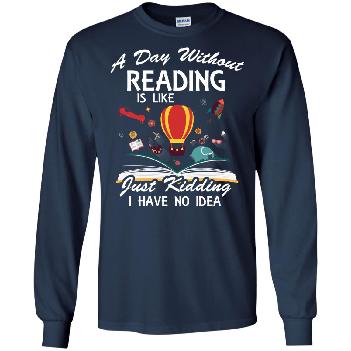 A Day Without Reading Is Like Bookworm T-shirt Navy
