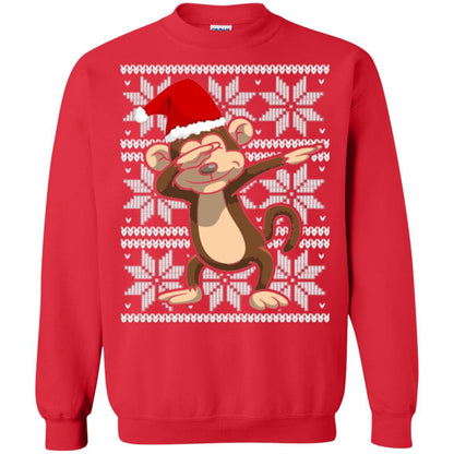 Christmas T-shirt Dabbing Monkey Red