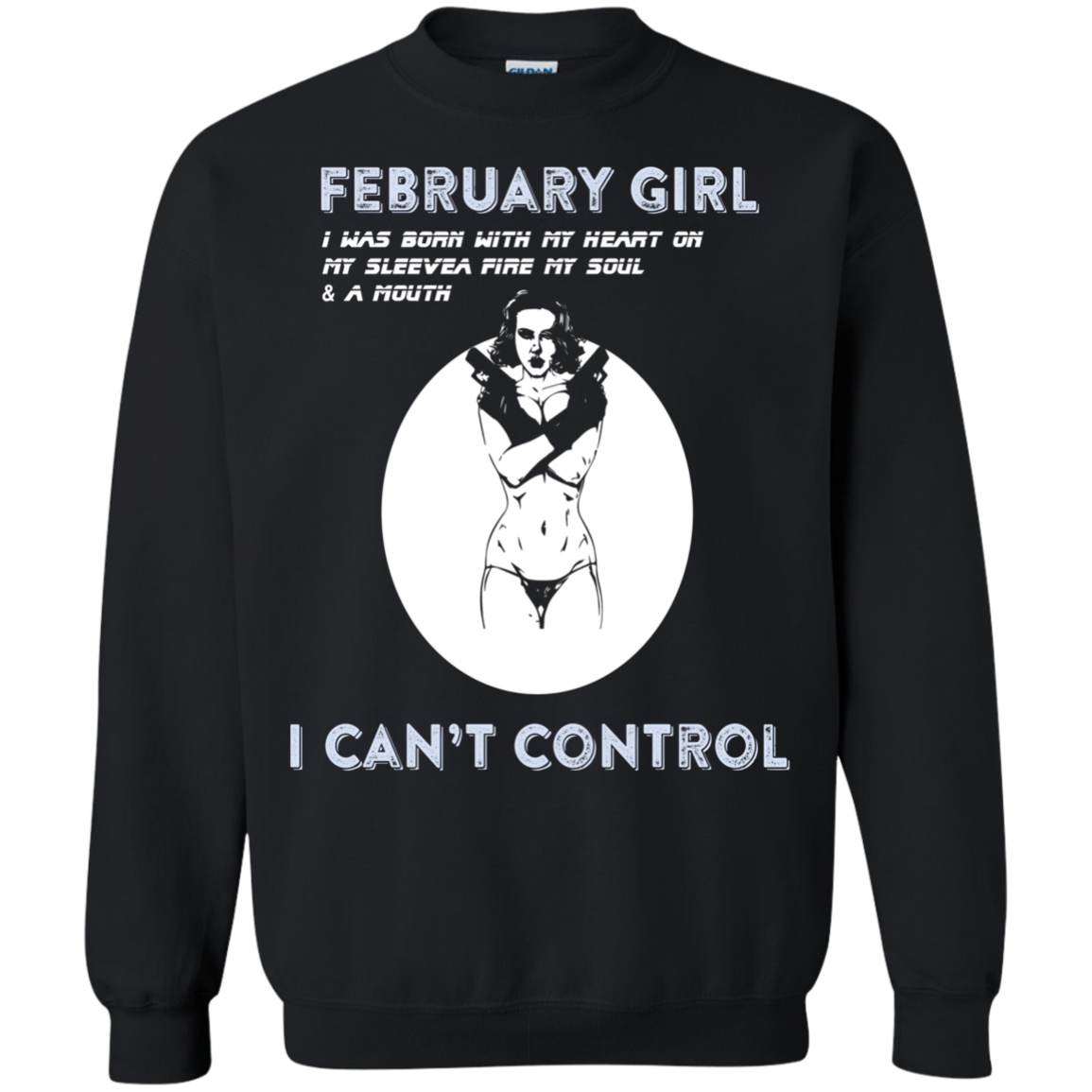 February Girl I Was Born With My Heart T-shirt Black