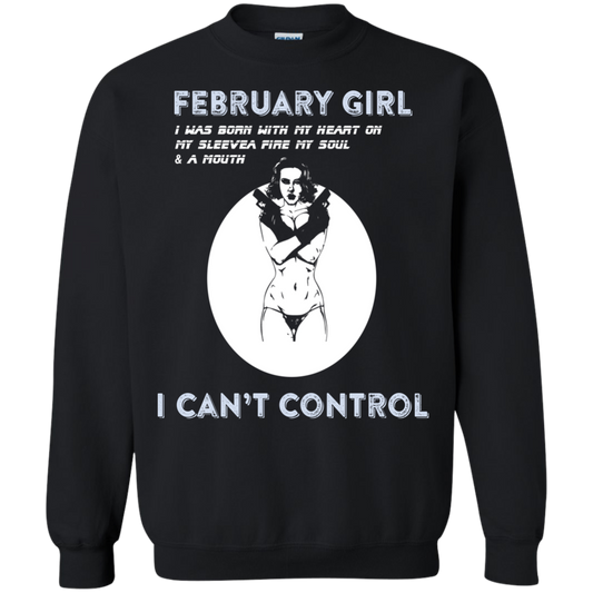 February Girl I Was Born With My Heart T-shirt Black