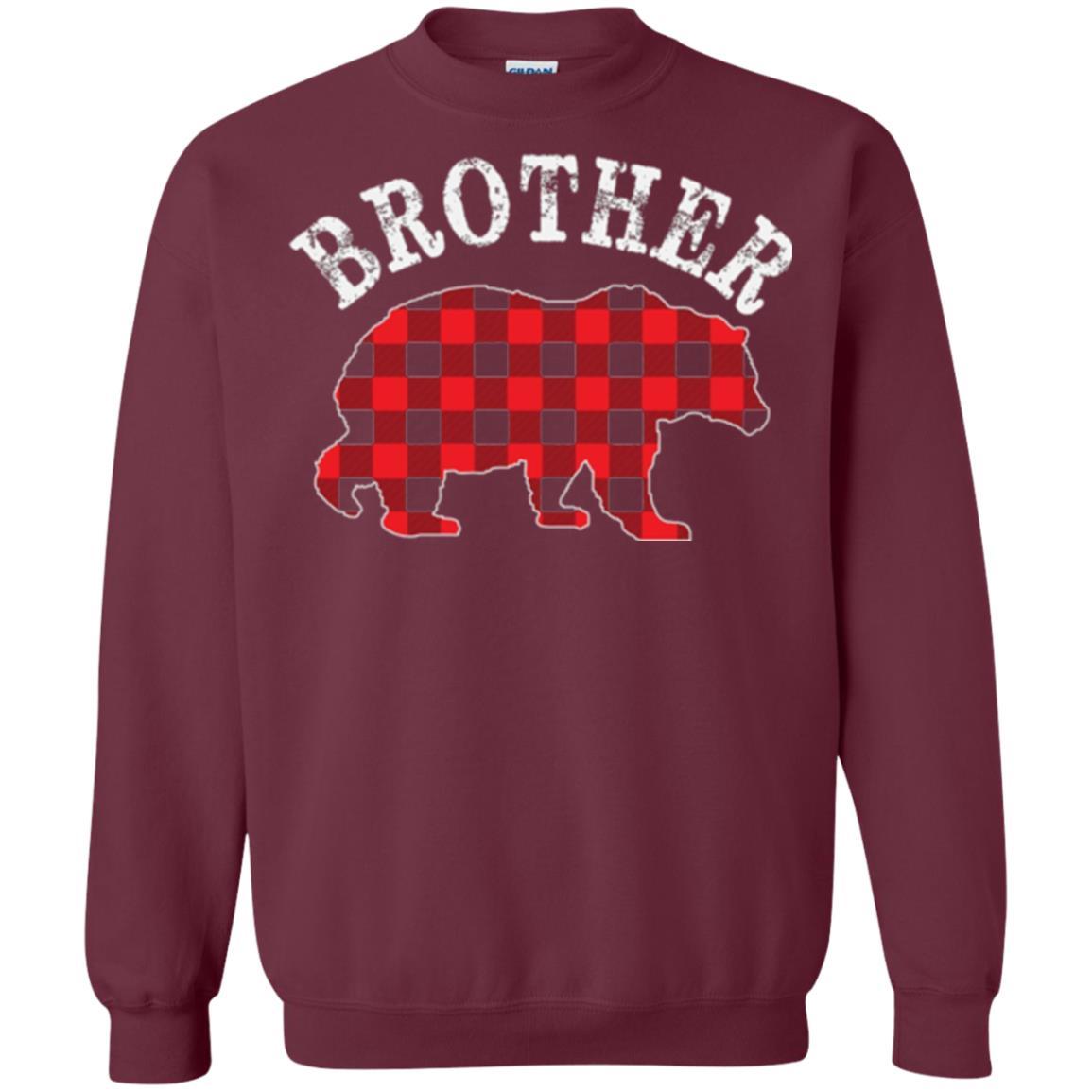 Christmas T-shirt Red Plaid Brother Bear Maroon