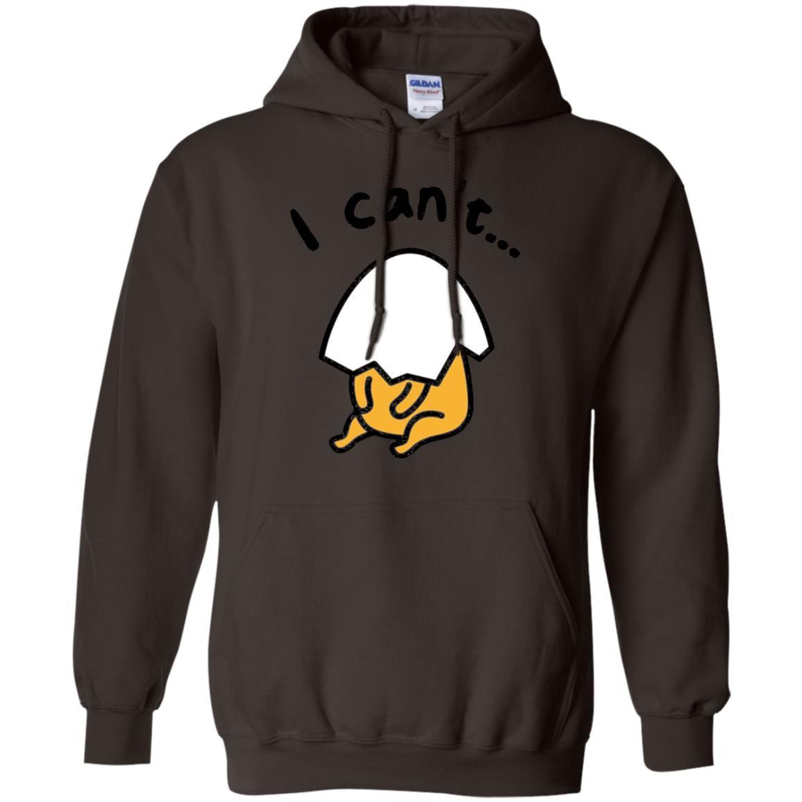 Film T-shirt Gudetama Lazy Egg I Can't Dark Chocolate