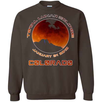 Colorado Lunar Eclipse 2018 T-shirt January 31 Dark Chocolate