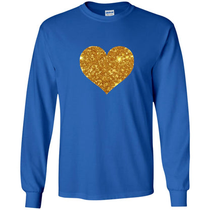 Valentine_s Day T-shirt Gold Heart Royal