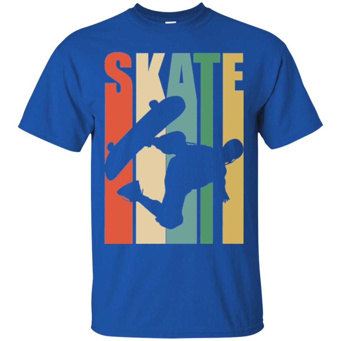 Skateboarder T-shirt Retro Vintage Royal