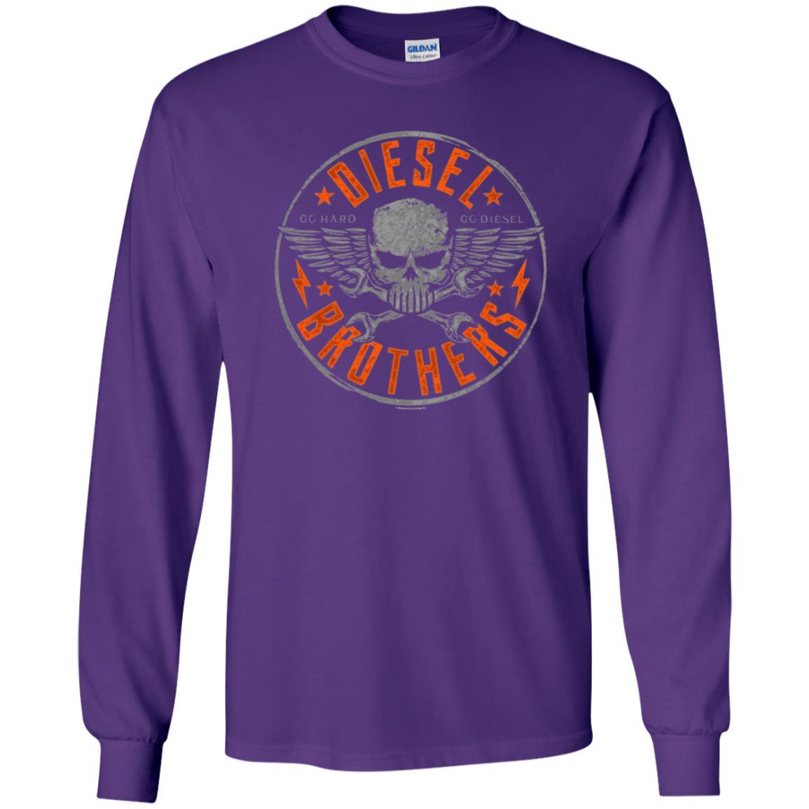 Skull Cross Wrench T-Shirt Diesel Brothers Go Hard Go Diesel Purple