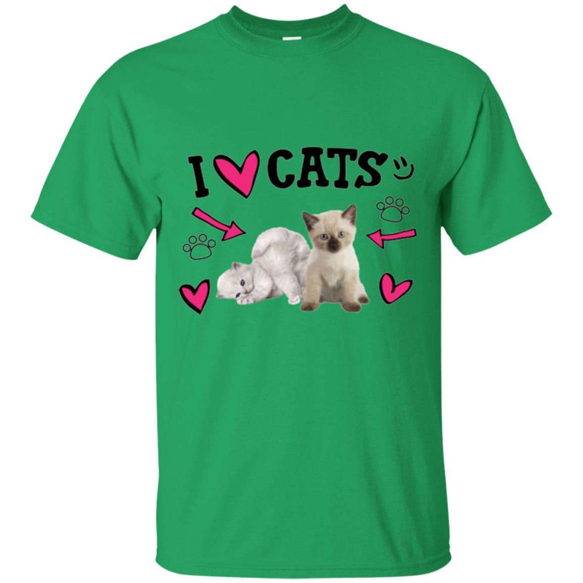 Cat Lover T-shirt I Love Cats Irish Green