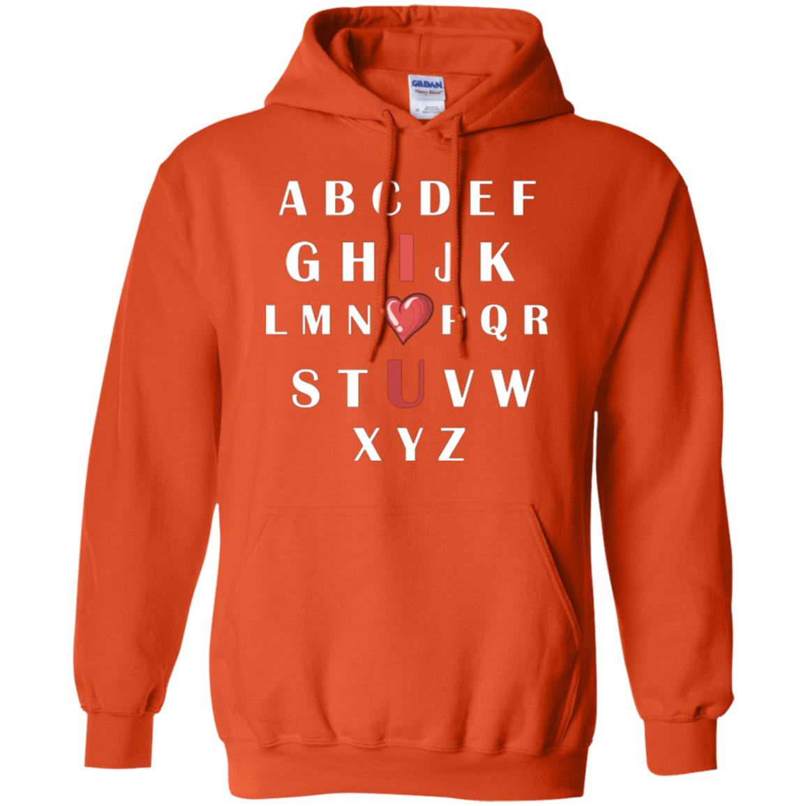 Alphabet I Love You T-shirt Orange