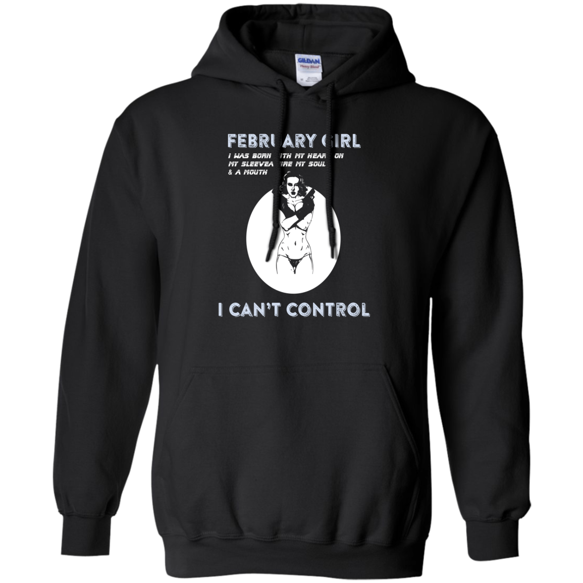 February Girl I Was Born With My Heart T-shirt Black