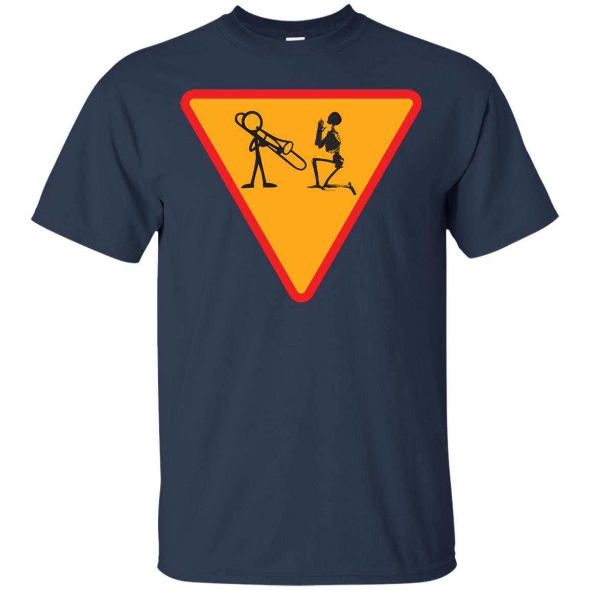 Trombone Lovers T-Shirt Funny Trombone Navy