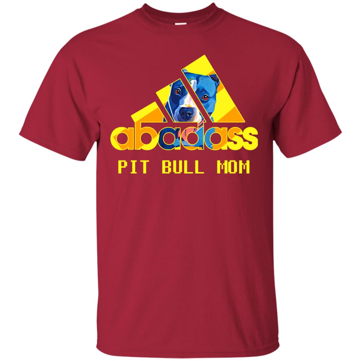 Abadass Pit Bull Mom Mommy Loves Pitbull Shirt Cardinal