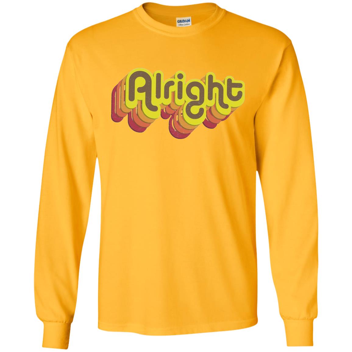 Alright Alright Shirt Funny Retro 70s Gold