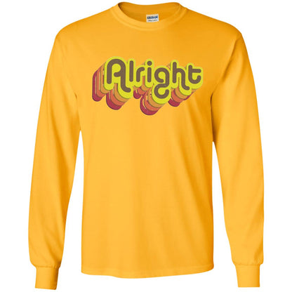 Alright Alright Shirt Funny Retro 70s Gold