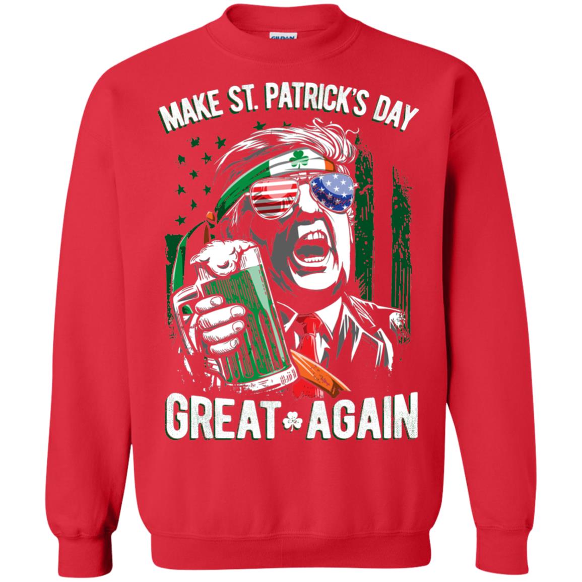 Make St Patricks Day Great Again Trump Leprechaun T-shirt Red