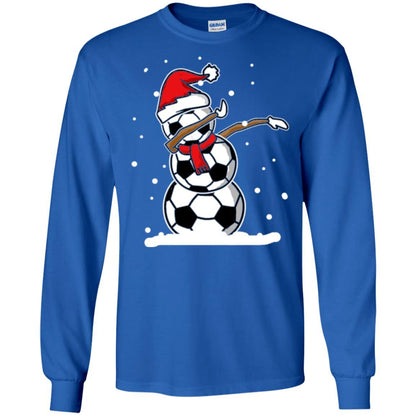Christmas T-shirt Dabbing Snowman Soccer Royal