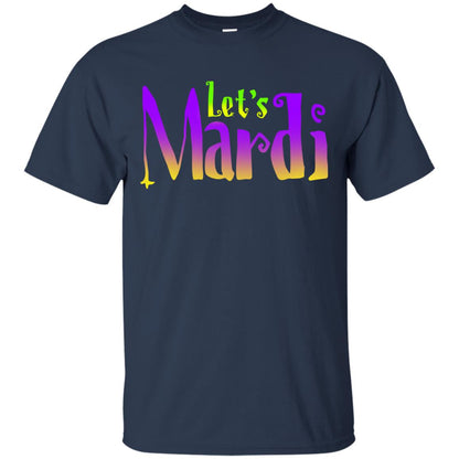 Mardi Gras T-shirt Let's Mardi Navy