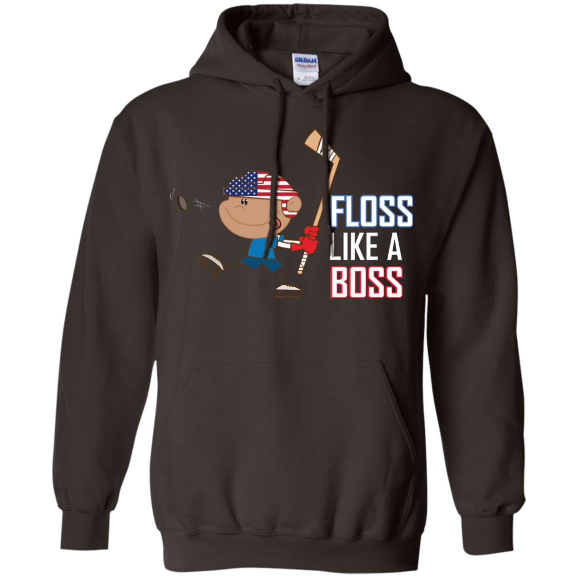 Floss Like A Boss Shirt For Hockey Players Dark Chocolate