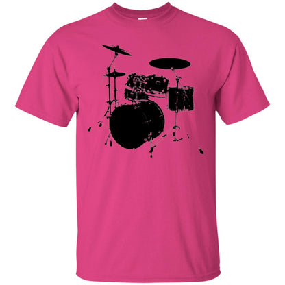 Drum Lovers T-shirt Drum Kit Stencil Print Heliconia