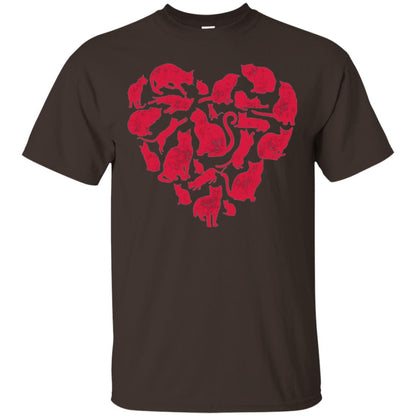 Valentines Day Cat T-shirt Dark Chocolate