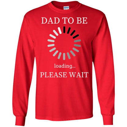Funny Future Father T-shirt Dad Tobe Loading Please Wait Red