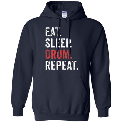 Drummer T-shirt Eat Sleep Drum Repeat Navy