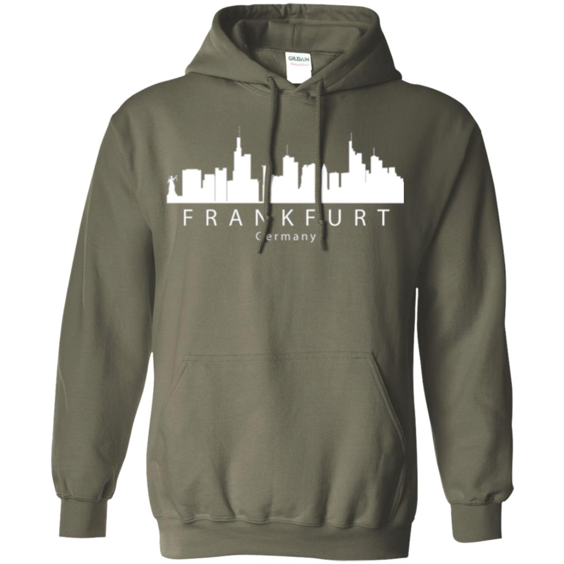 Frankfurt Germany Skyline T-shirt Military Green