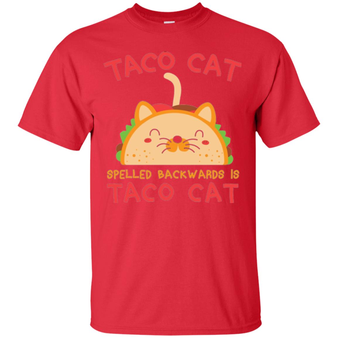 Taco Cat T-shirt Spelled Backwards Is Taco Cat Red