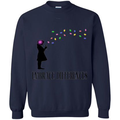Autism Awareness T-shirt Embrace Differences T-shirt Navy