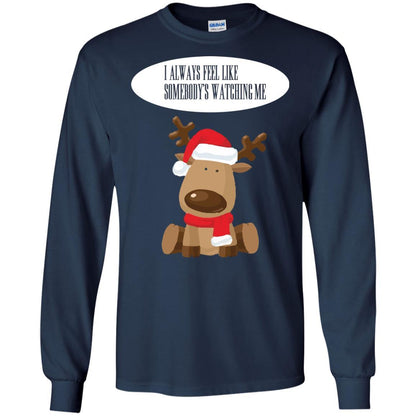 Christmas T-shirt I Always Feel Like Somebody's Watching Me Navy