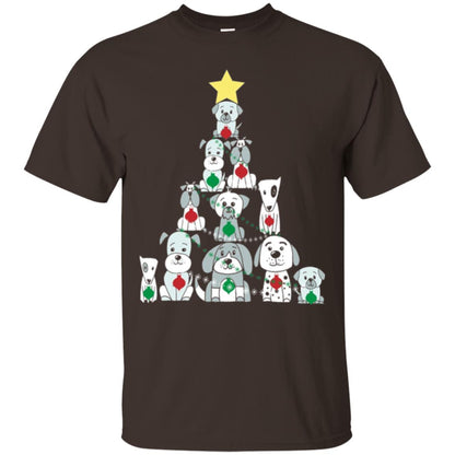 Dogs Lovers T-shirt Christmas Tree By Dogs Dark Chocolate