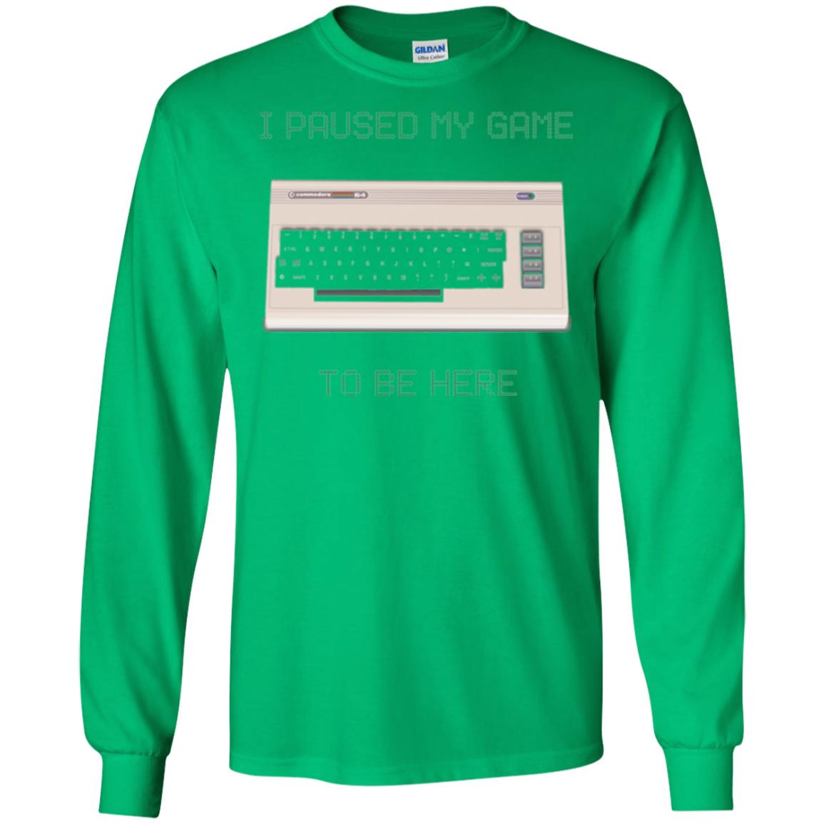 Retro Gamer T-shirt I Paused My Game To Be Here Irish Green